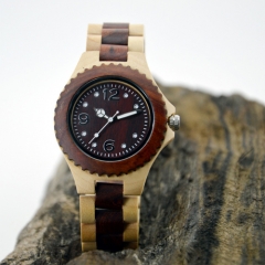 Vogue reloj de pulsera de cuarzo de madera para hombre