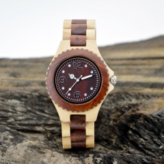 Vogue reloj de pulsera de cuarzo de madera para hombre