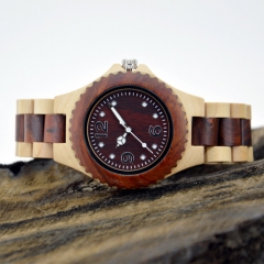 Vogue reloj de pulsera de cuarzo de madera para hombre