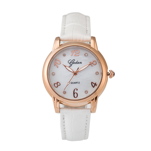 Rose Gold Casual movimiento de cuarzo suizo reloj impermeable para señora