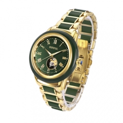 Reloj mecánico de calidad superior de encargo del jade del hombre caliente de la venta