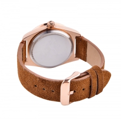 Reloj de pulsera de cuero del cuarzo del cuero genuino del oro de la manera Ip